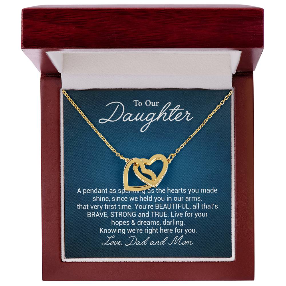 To Our Beautiful Daughter Daughter Pendant Gift From Dad And Mom Brave And Strong Daughter Necklace Beautiful Daughter Necklace True Daughter Necklace Sentimental Daughter Necklace Meaningful Jewelry For Daughter