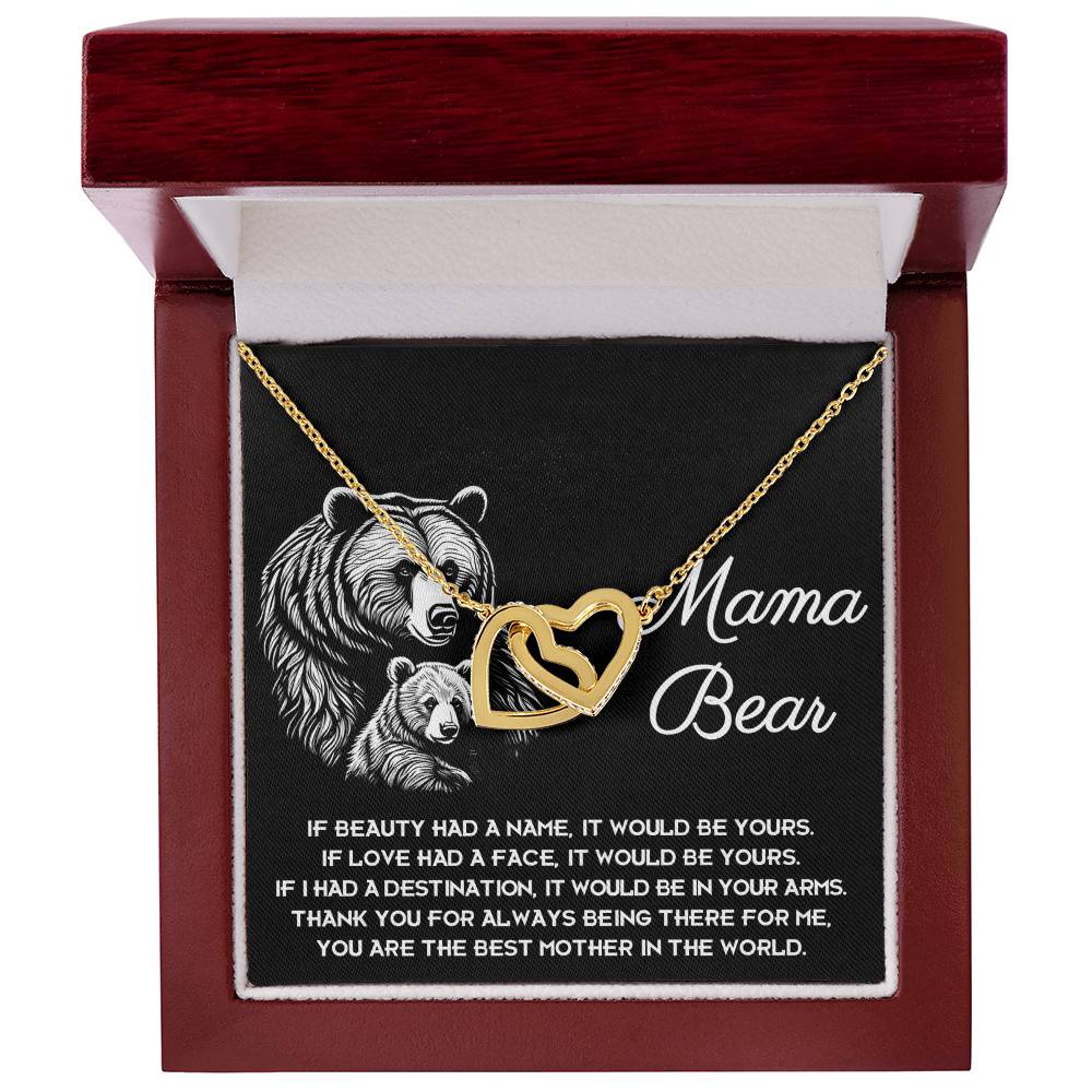 Mama Bear Necklace with Message Card – Gift for Loving Protective Mom