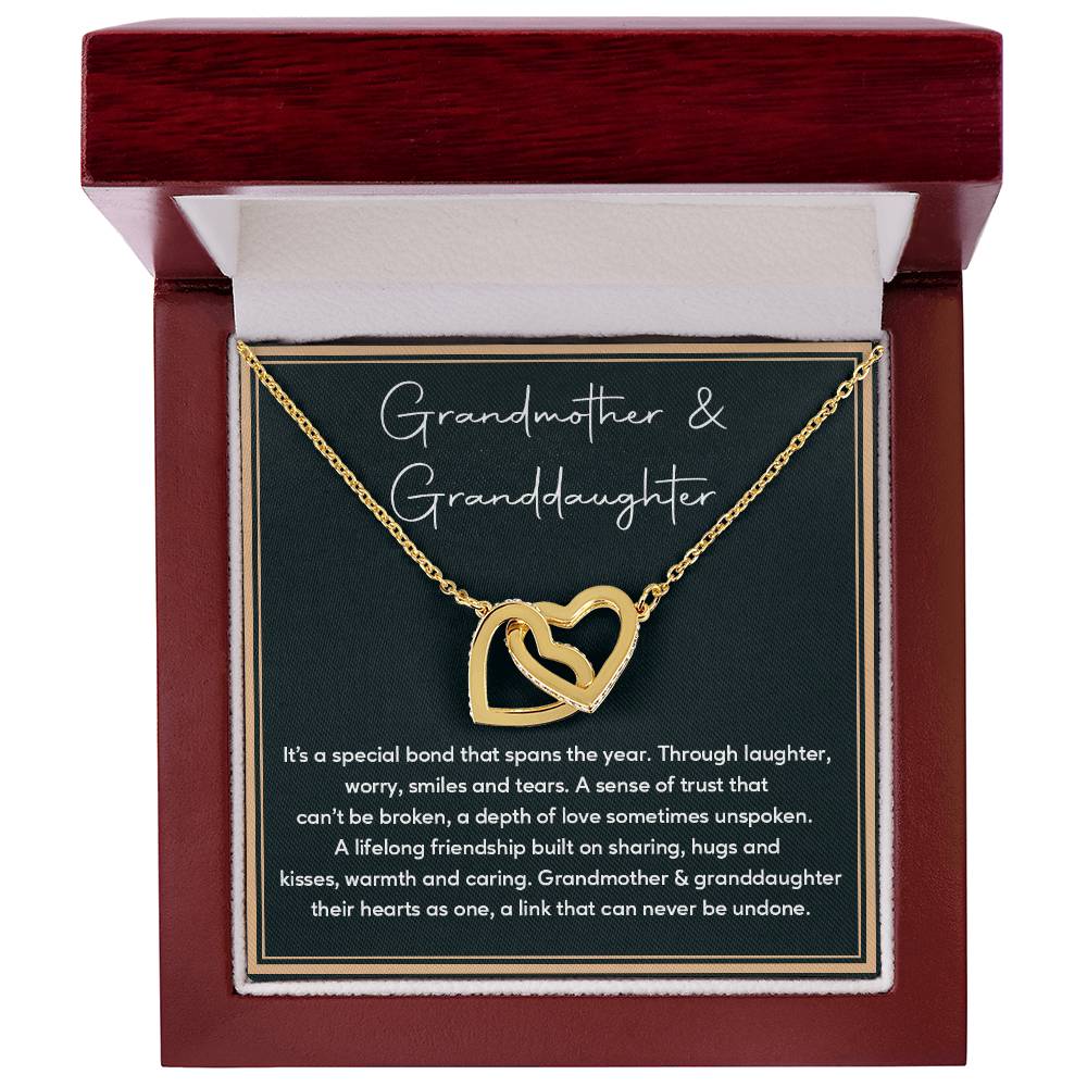 Grandmother and Granddaughter Necklace Gift with Sweet Bond Message