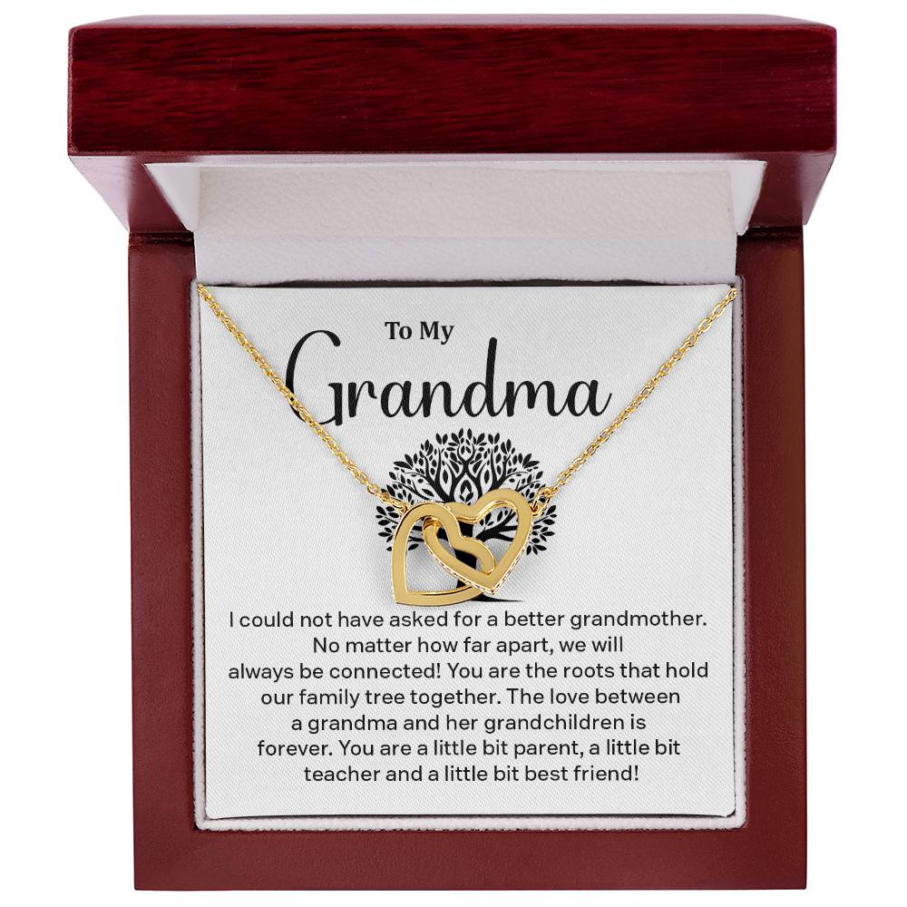 Grandma Interlocking Hearts Necklace – Family Tree Connection Gift