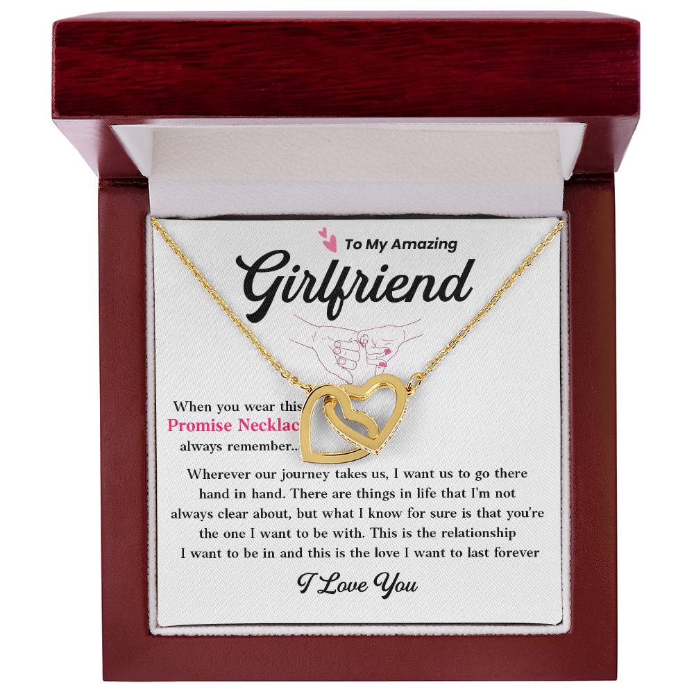 Promise Necklace for Girlfriend – Hand in Hand Gift Box