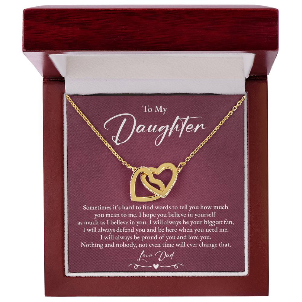 Daughter Necklace from Dad Message Card Gift Box