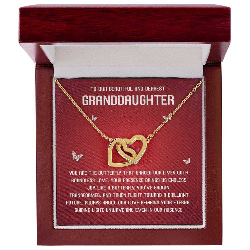 Granddaughter Necklace Gift with Butterfly Message Card