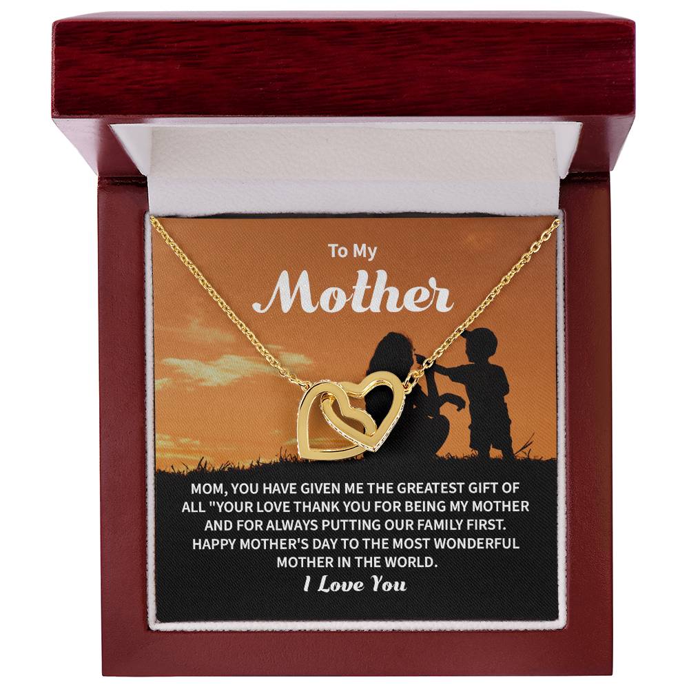 Son to Mother Necklace Gift with Family Message