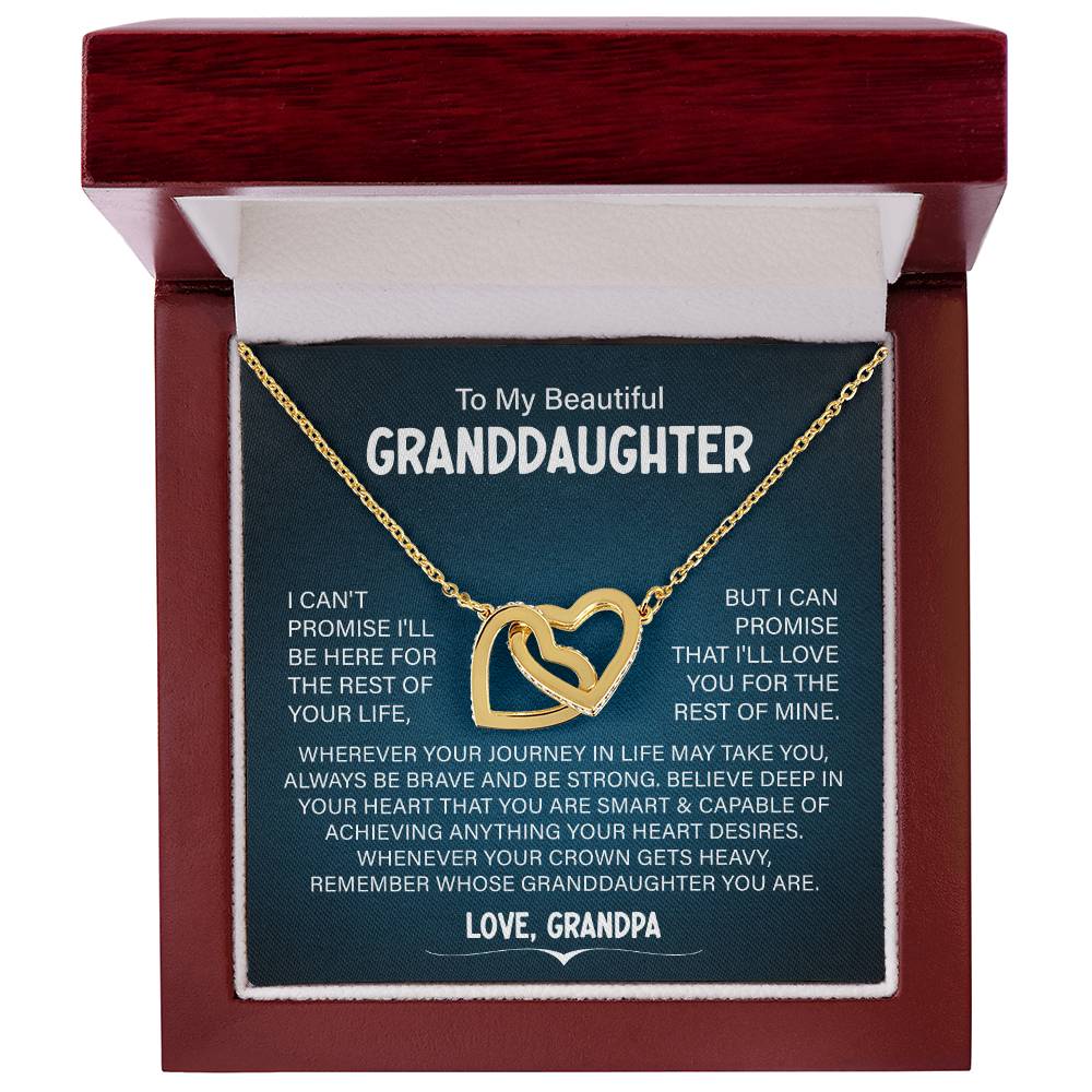 To My Beautiful Granddaughter Necklace, Remember Whose Granddaughter You Are, Love From Grandpa.