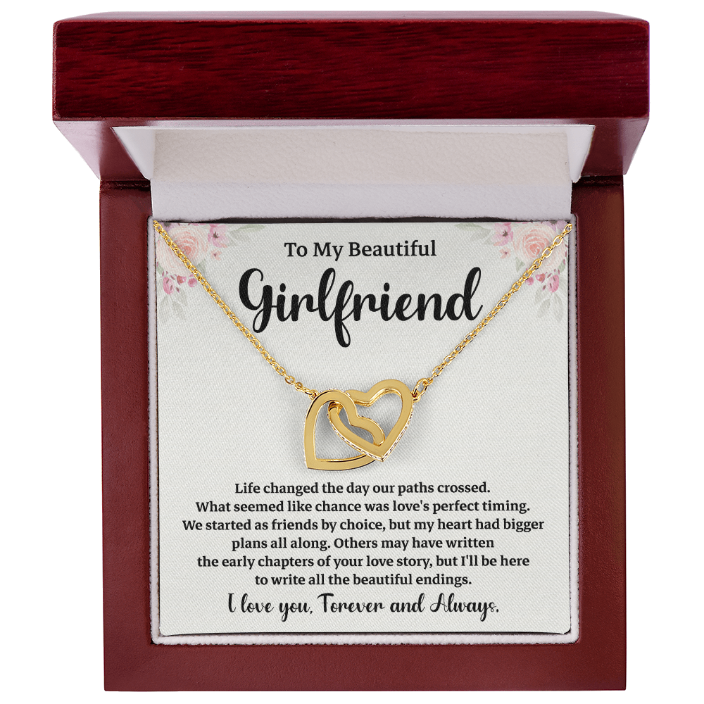 Girlfriend Love Necklace with Message Card Gift Box