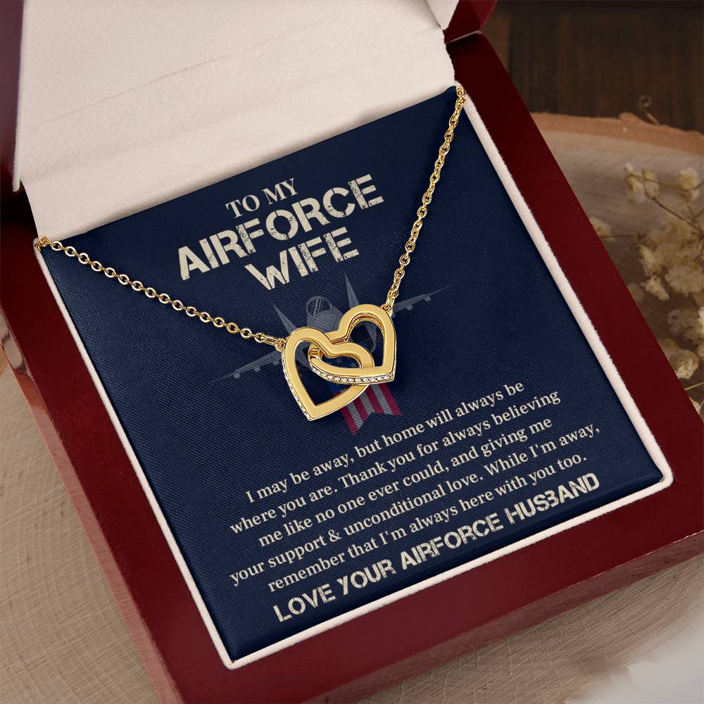 Airforce Wife Necklace Gift from Husband – With Message Card