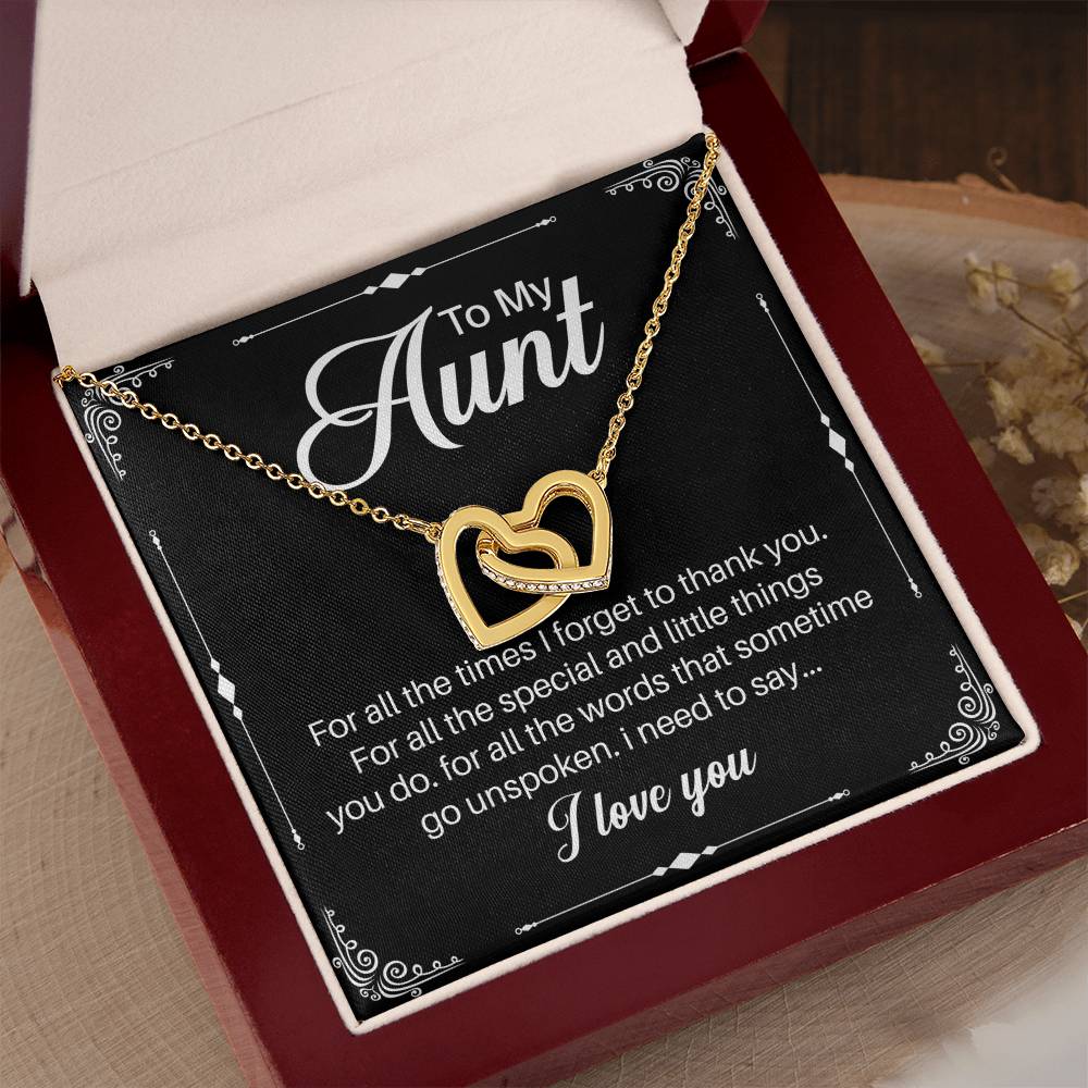 To My Aunt Interlocking Hearts Necklace – Meaningful Gift for Aunt, Appreciation Jewelry, Birthday Gift from Niece or Nephew