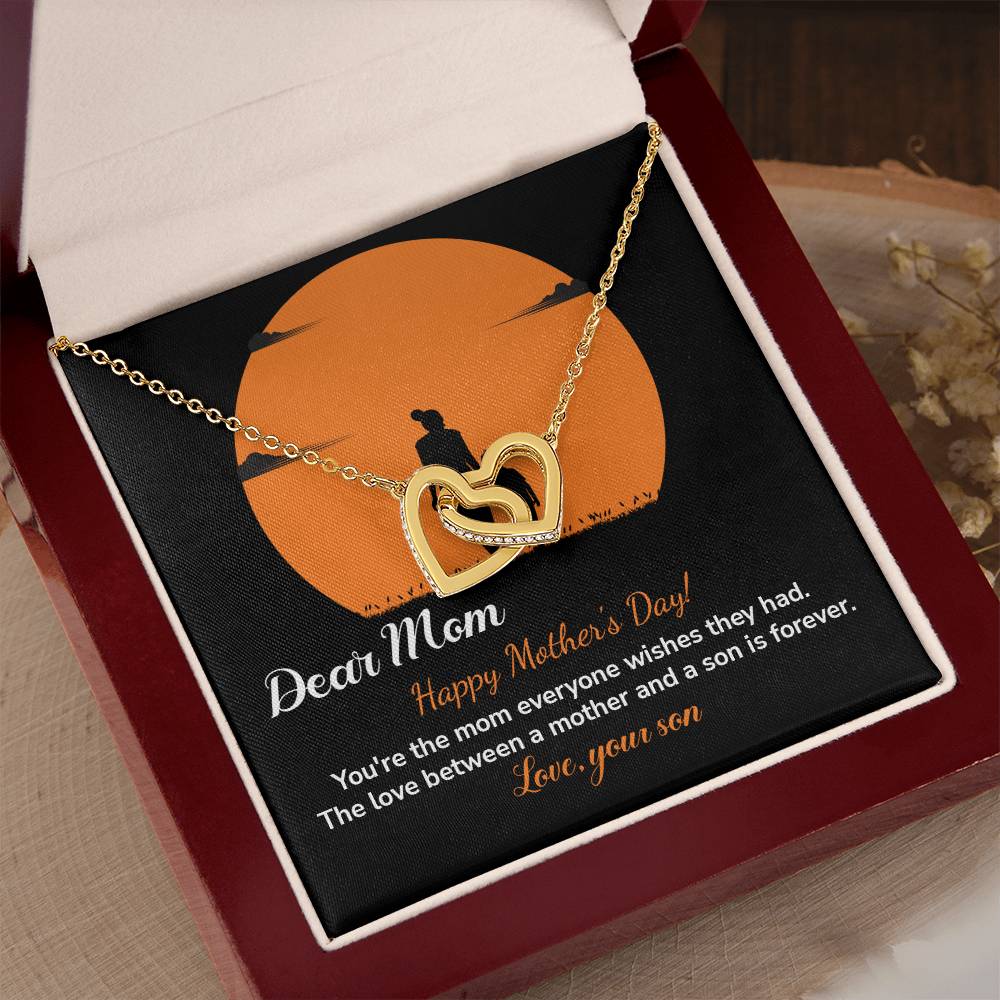 Dear Mom Happy Mother's Day, Elegant Jewelry For A Mother’s Day Gift Thoughtful Necklace For Love Sweet Gift For A Special Woman Sentimental Jewelry Thank You Pendant Beautiful Necklace Loving Pendant For A Mother-son Connection