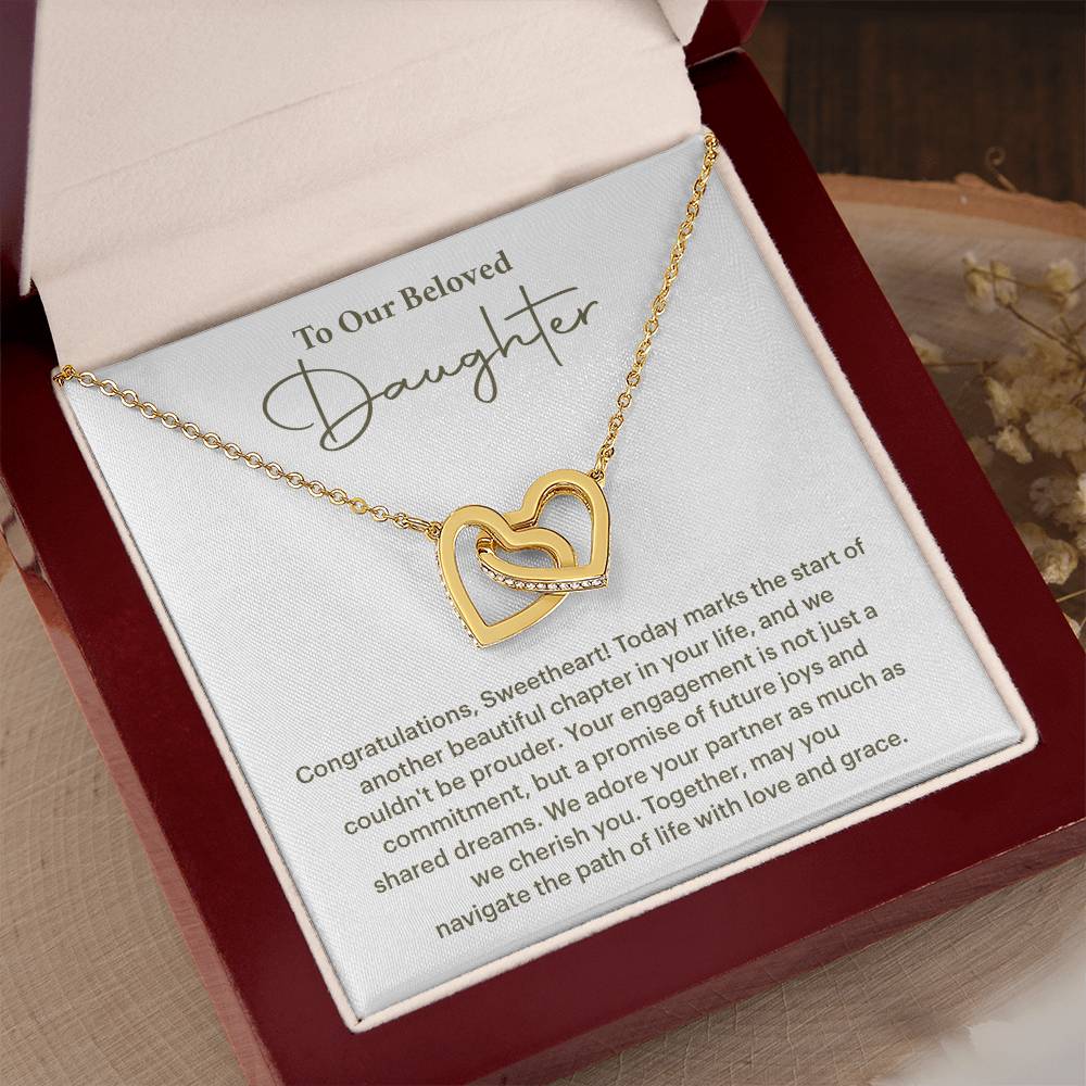 To Our Beloved Daughter Daughter Engagement Necklace Sentimental Gift For Daughter’s Engagement Jewelry Gift For Daughter’s Engagement Daughter’s Special Day Keepsake Daughter Wedding Journey Gift Emotional Gift For Daughter Meaningful Engagement Gift