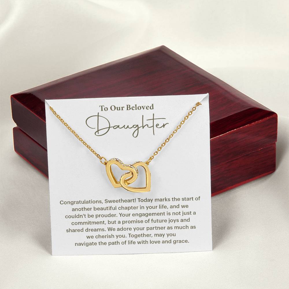 To Our Beloved Daughter Daughter Engagement Necklace Sentimental Gift For Daughter’s Engagement Jewelry Gift For Daughter’s Engagement Daughter’s Special Day Keepsake Daughter Wedding Journey Gift Emotional Gift For Daughter Meaningful Engagement Gift