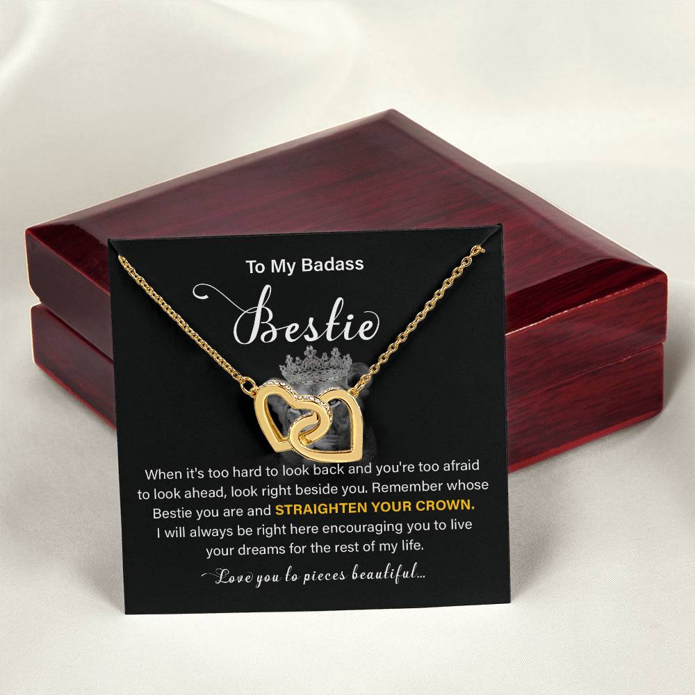 Badass Bestie Gift Necklace with Empowering Message