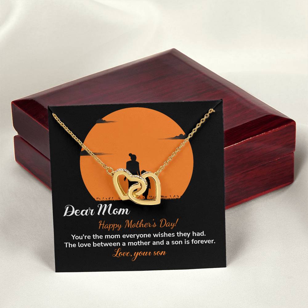 Dear Mom Happy Mother's Day, Elegant Jewelry For A Mother’s Day Gift Thoughtful Necklace For Love Sweet Gift For A Special Woman Sentimental Jewelry Thank You Pendant Beautiful Necklace Loving Pendant For A Mother-son Connection