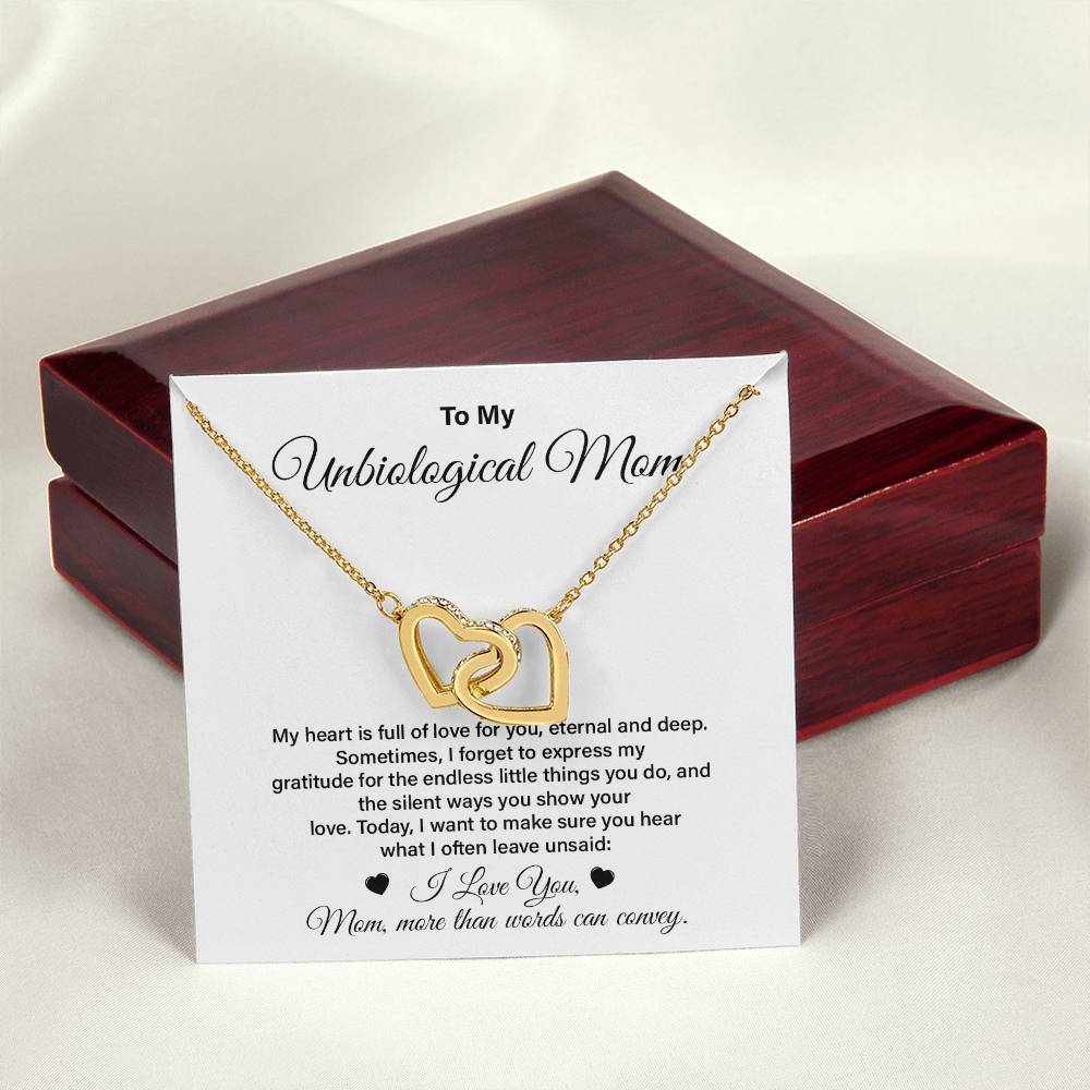 Unbiological Mom Necklace Gift from Daughter or Son