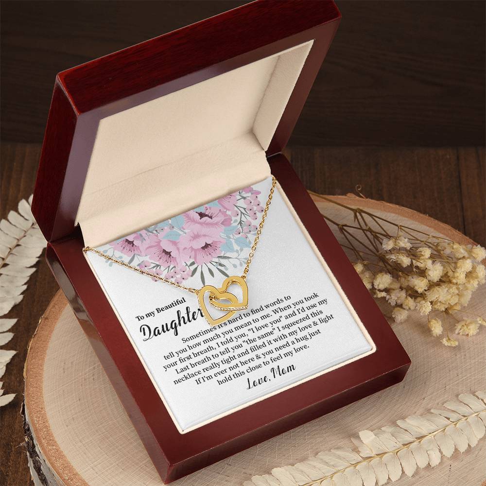 Daughter Necklace Gift from Mom with Message Card