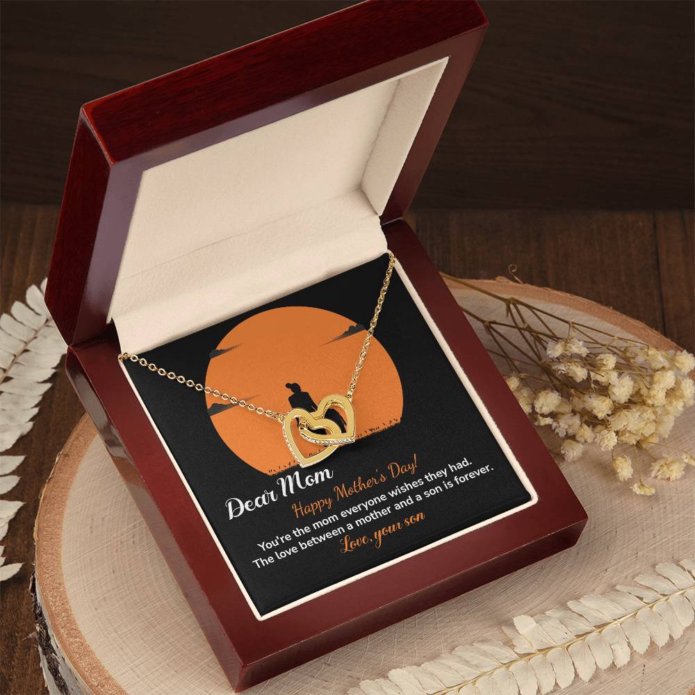 Dear Mom Happy Mother's Day, Elegant Jewelry For A Mother’s Day Gift Thoughtful Necklace For Love Sweet Gift For A Special Woman Sentimental Jewelry Thank You Pendant Beautiful Necklace Loving Pendant For A Mother-son Connection