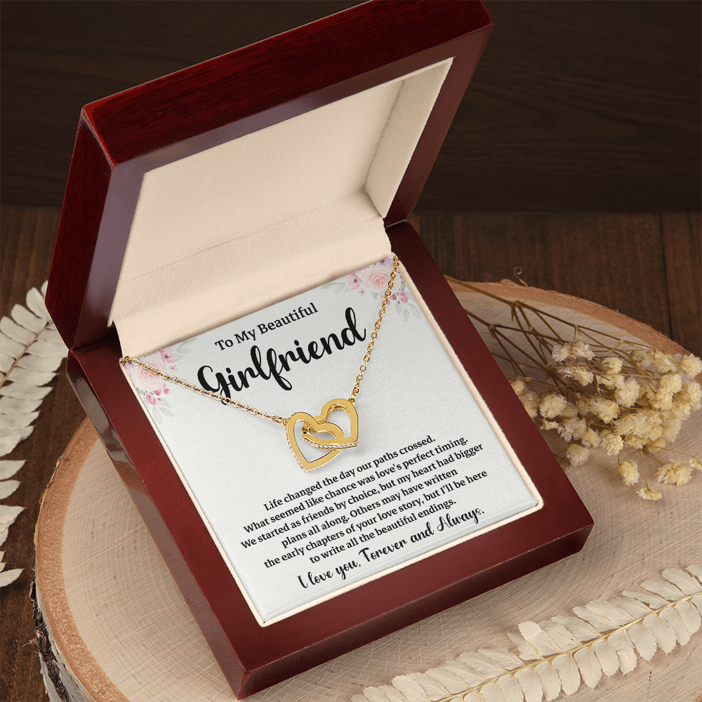 Girlfriend Love Necklace with Message Card Gift Box