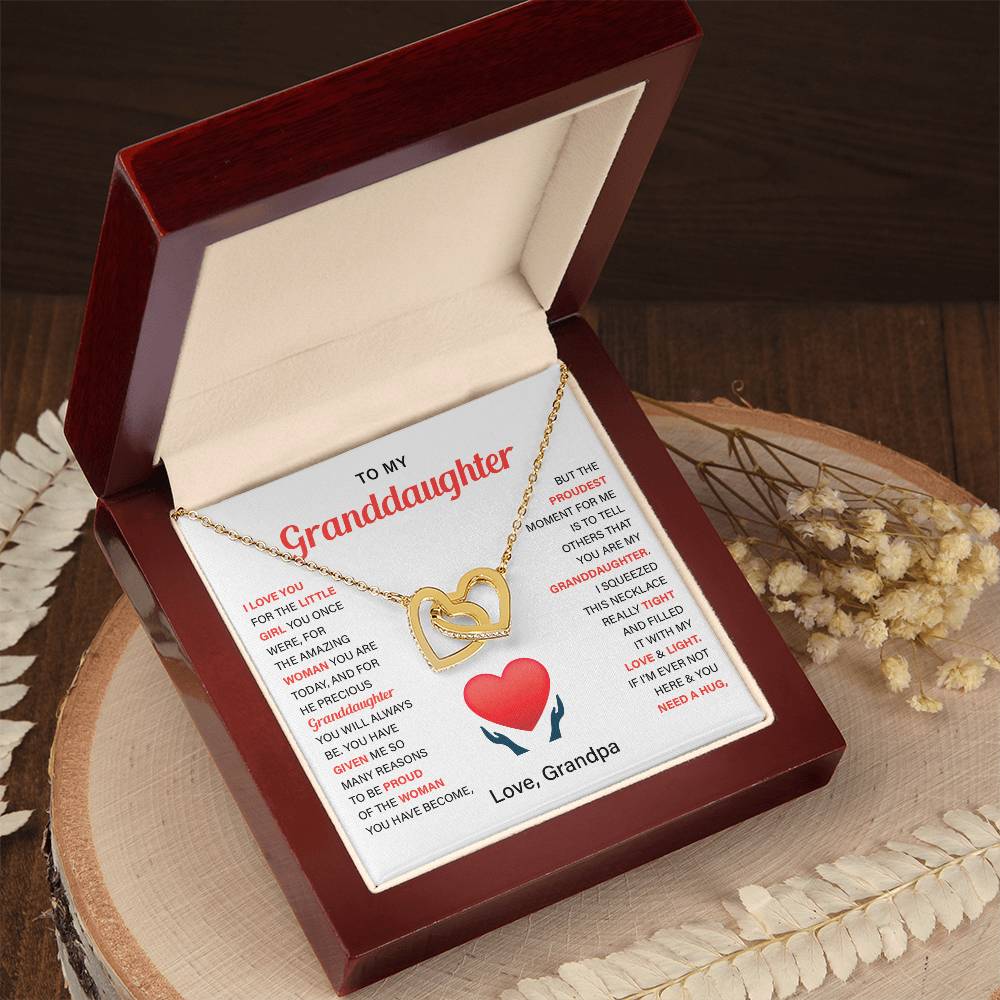 Granddaughter Gift from Grandpa with Heart Necklace