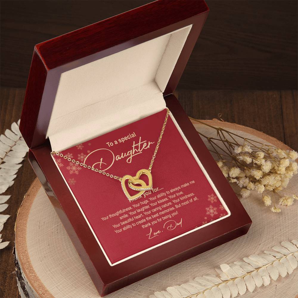 Christmas Gift for Daughter from Dad Hearts Necklace Box