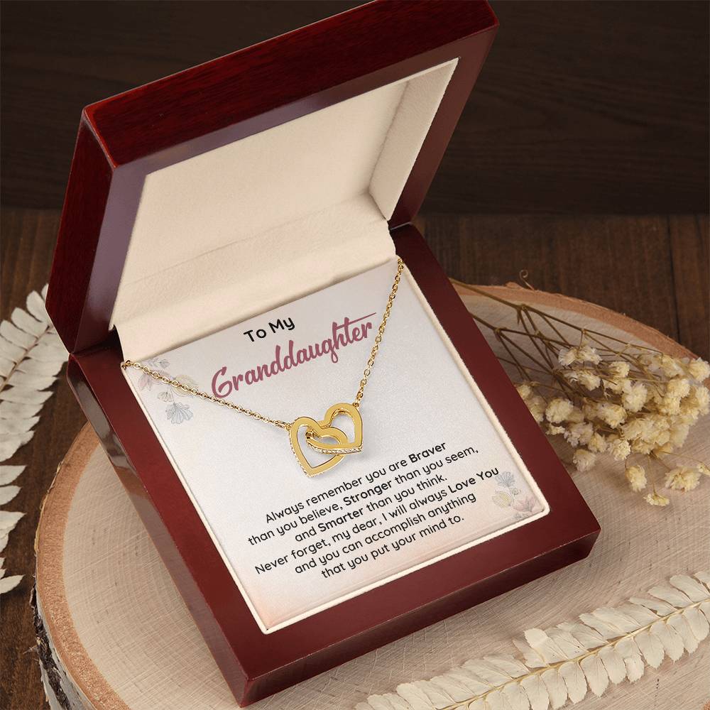 Granddaughter Necklace Gift With Love & Strength Card