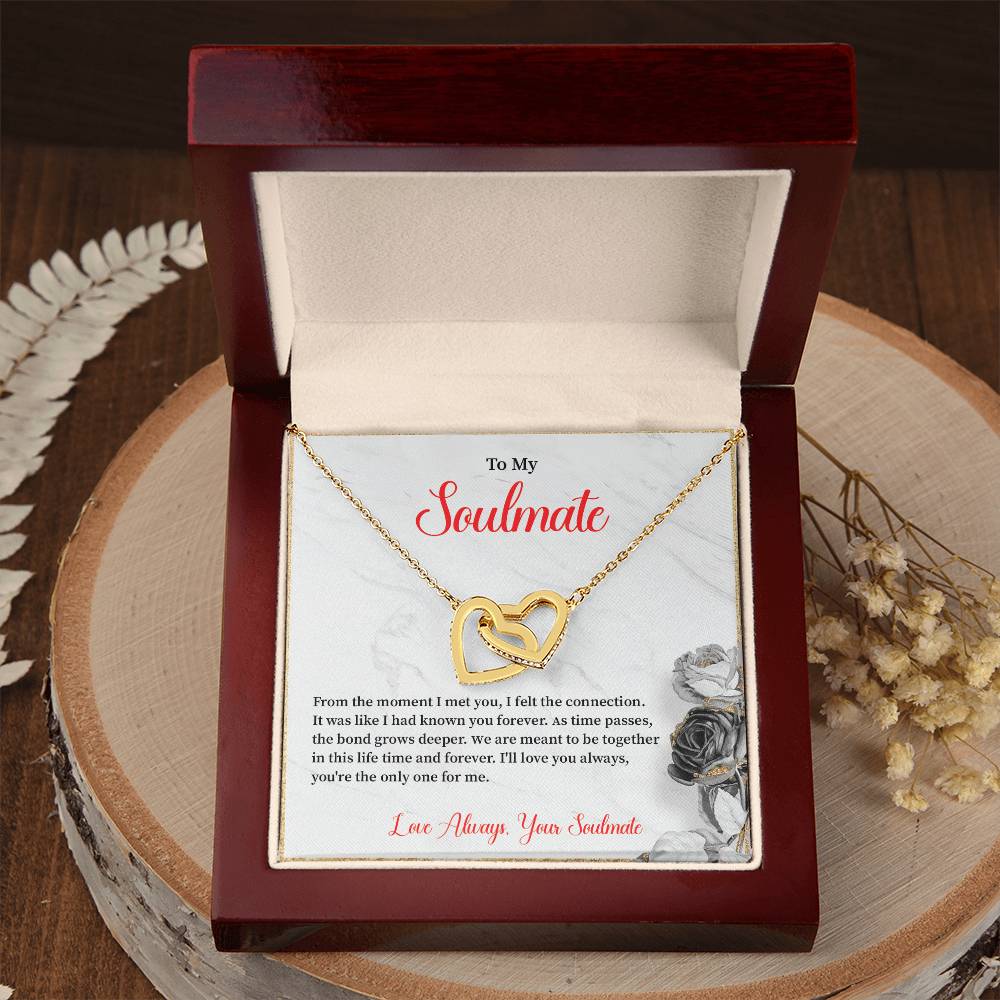 Soulmate Necklace for Her – Interlocked Hearts Gift Box