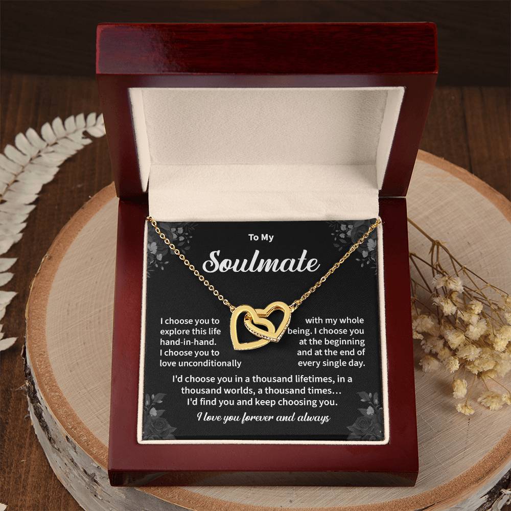 Soulmate Interlocking Hearts Necklace – Gift Box