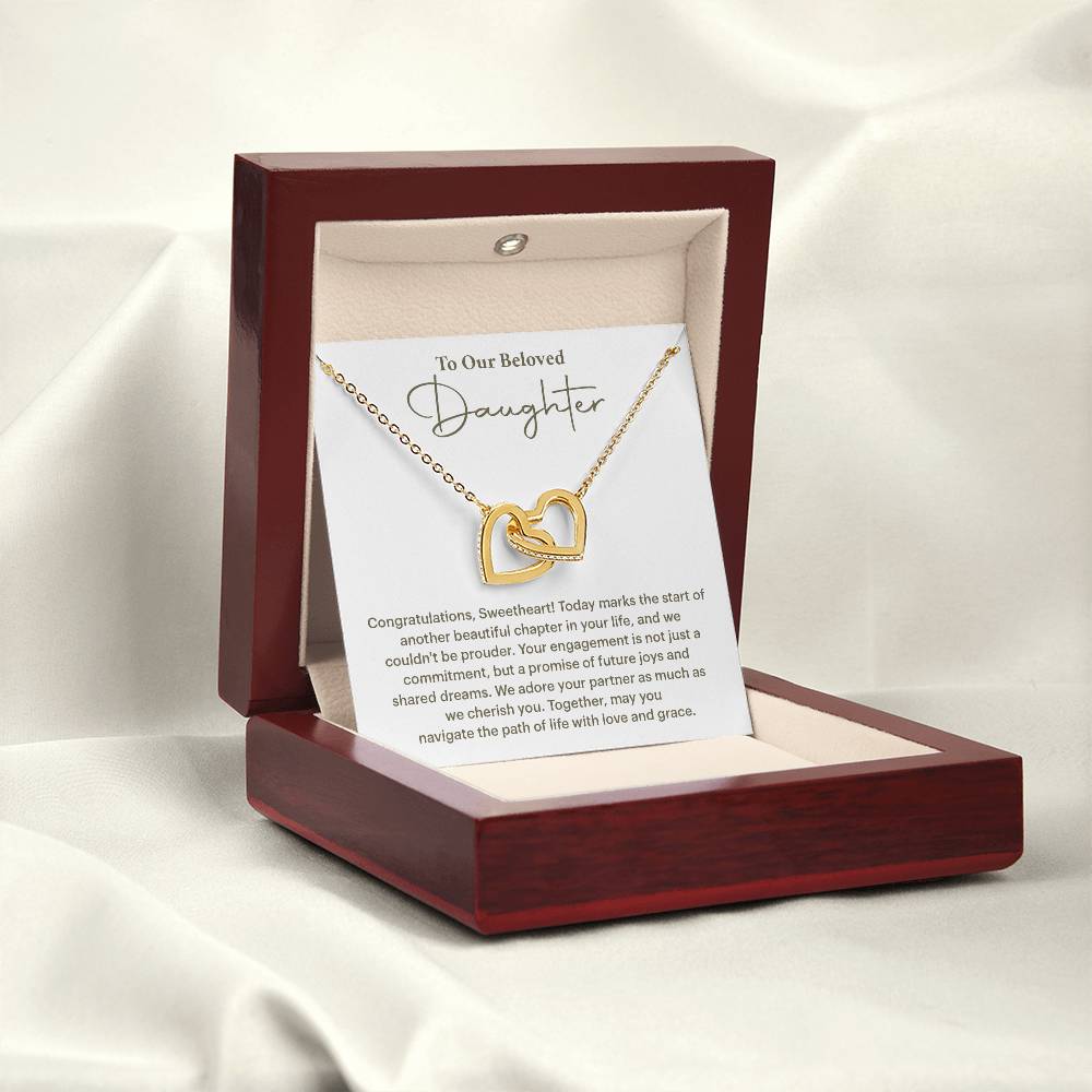 To Our Beloved Daughter Daughter Engagement Necklace Sentimental Gift For Daughter’s Engagement Jewelry Gift For Daughter’s Engagement Daughter’s Special Day Keepsake Daughter Wedding Journey Gift Emotional Gift For Daughter Meaningful Engagement Gift