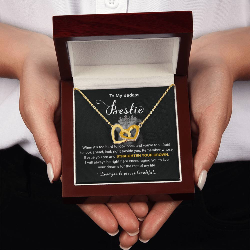 Badass Bestie Gift Necklace with Empowering Message