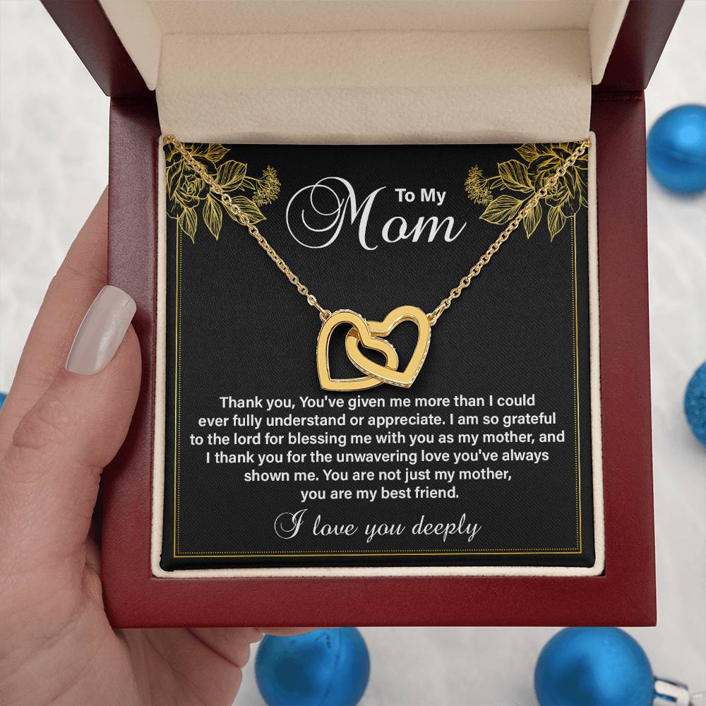 Christian Mom Necklace Gift from Son with Heartfelt Message Card