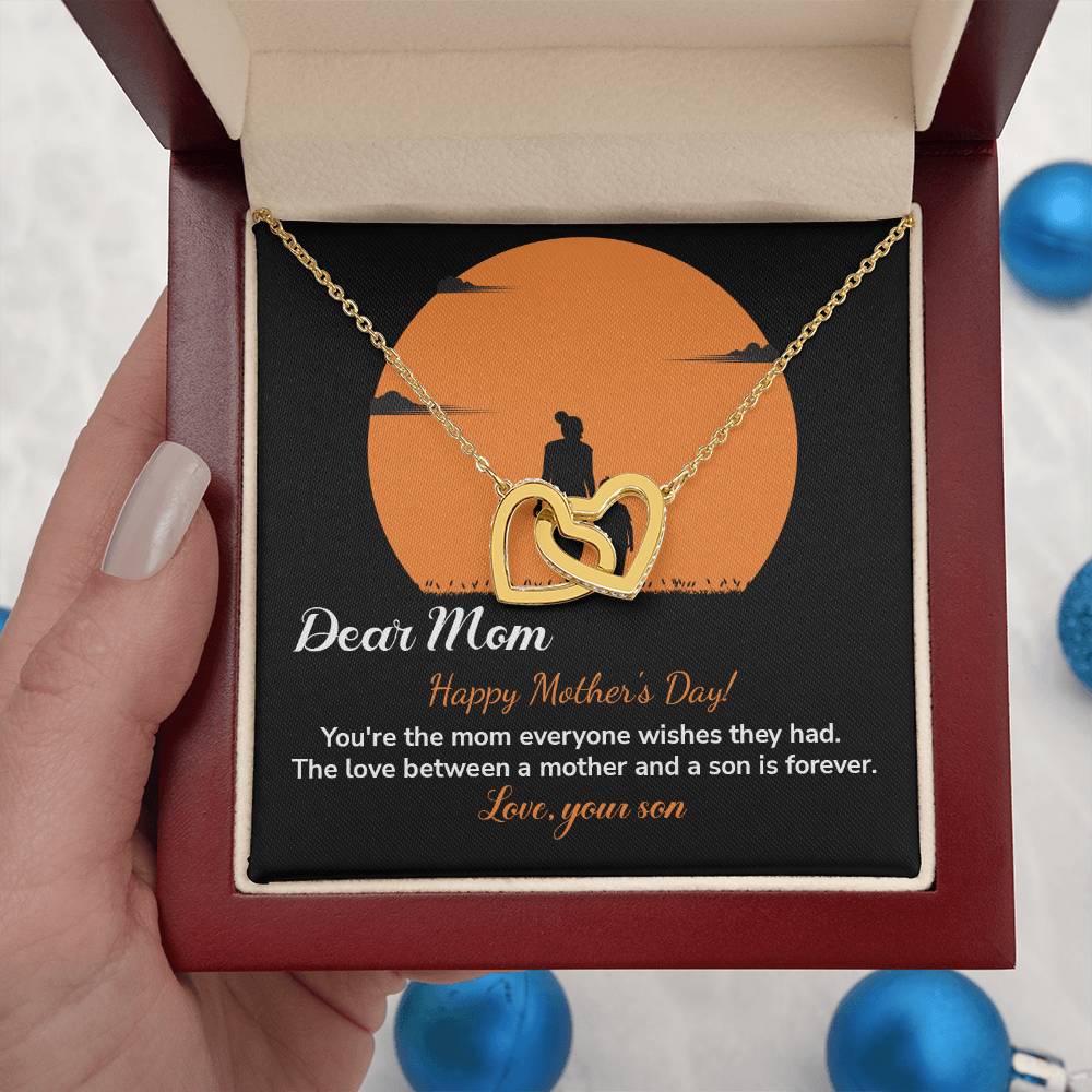 Dear Mom Happy Mother's Day, Elegant Jewelry For A Mother’s Day Gift Thoughtful Necklace For Love Sweet Gift For A Special Woman Sentimental Jewelry Thank You Pendant Beautiful Necklace Loving Pendant For A Mother-son Connection