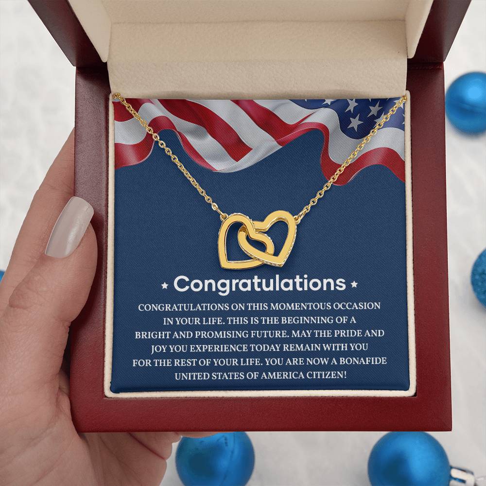 Congratulations Necklace For New U.s. Citizen Necklace For U.s. Citizen Amelia Gift For New American Patriot Proud New Citizen Jewelry Necklace For Becoming A U.s. Citizen U.s. Patriot Achievement Necklace Necklace For Achieving U.s. Citizenship