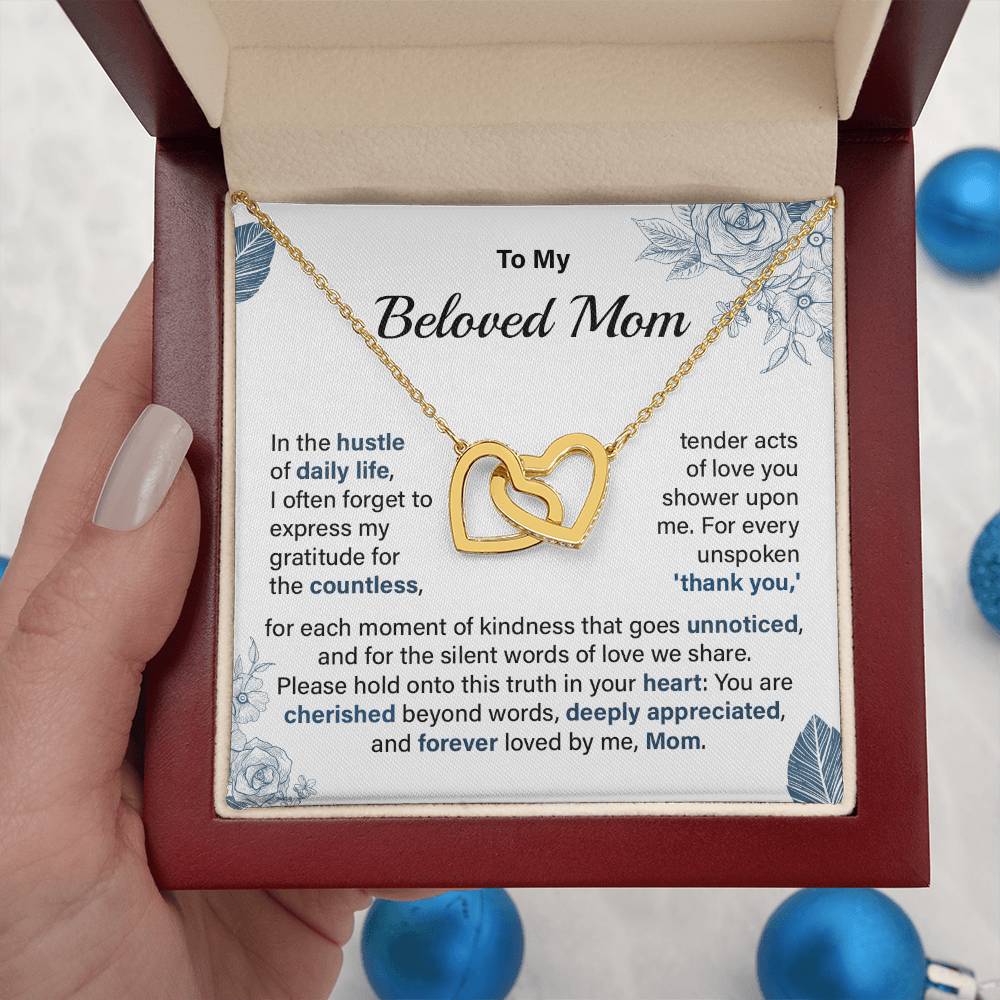 Beloved Mom Necklace Gift from Daughter or Son