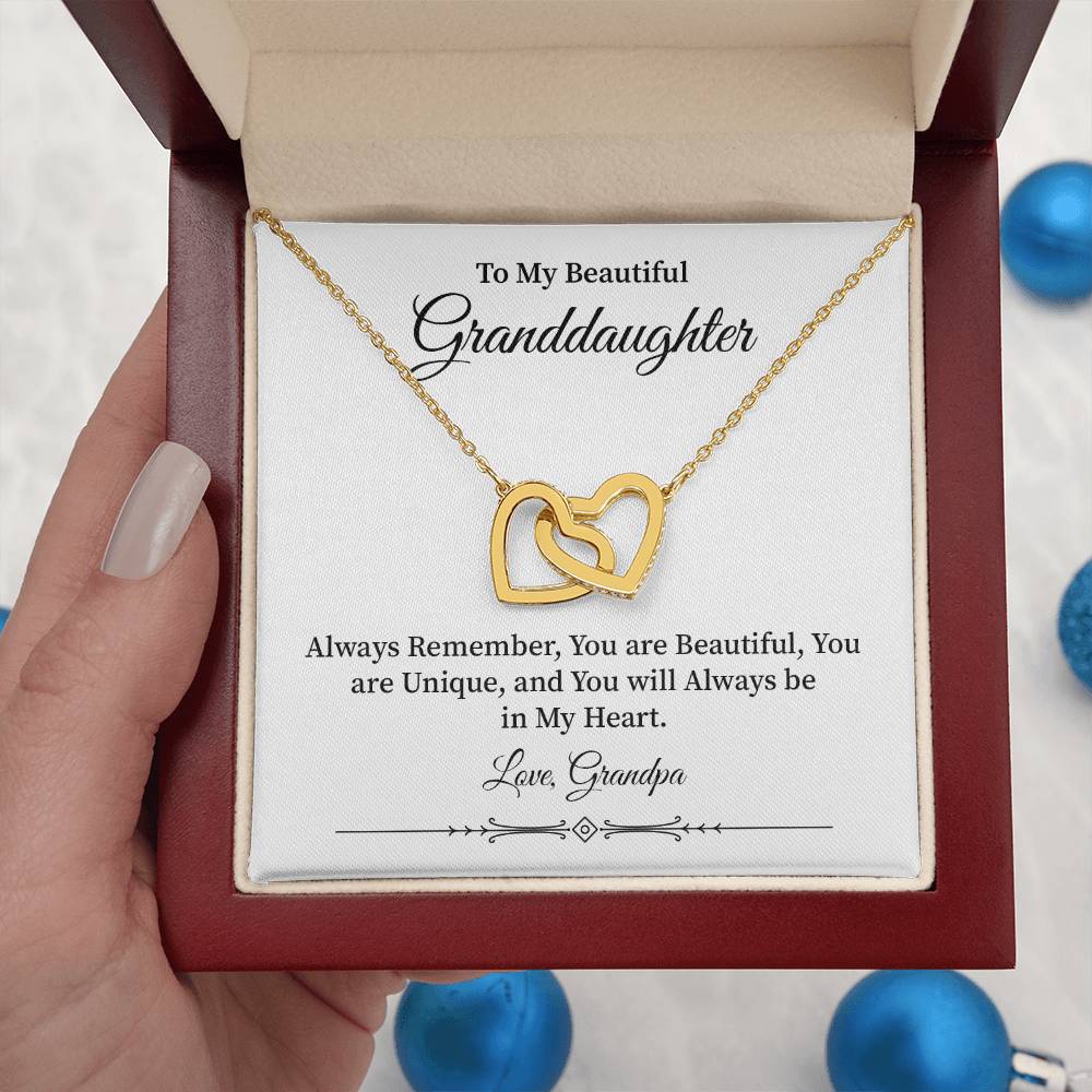 Granddaughter Gift from Grandpa – Interlocking Hearts Necklace