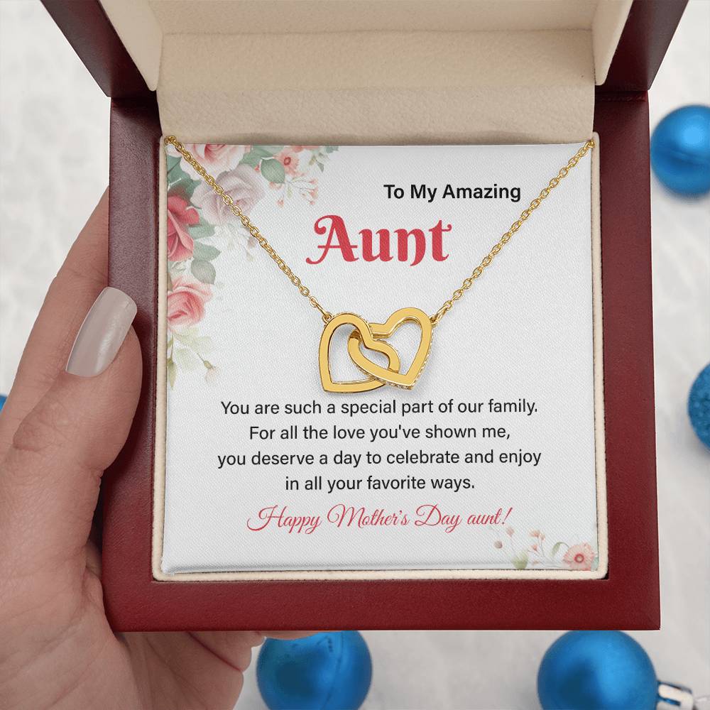 Aunt Necklace Gift for Mother’s Day from Niece with Message Card