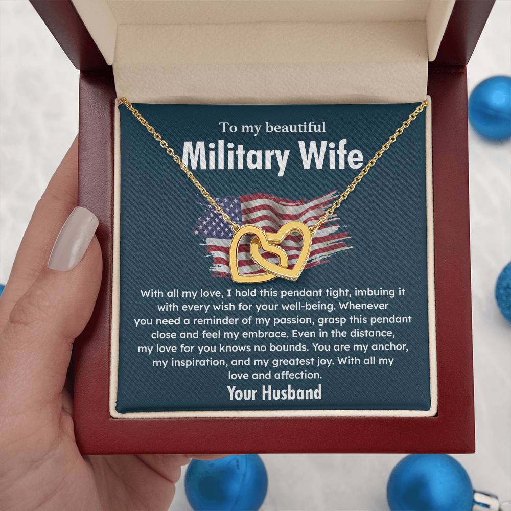 Gift for Military Wife with Patriotic Message Card