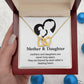 Mother Daughter Necklace Gift – Bonded by Heart Message Card