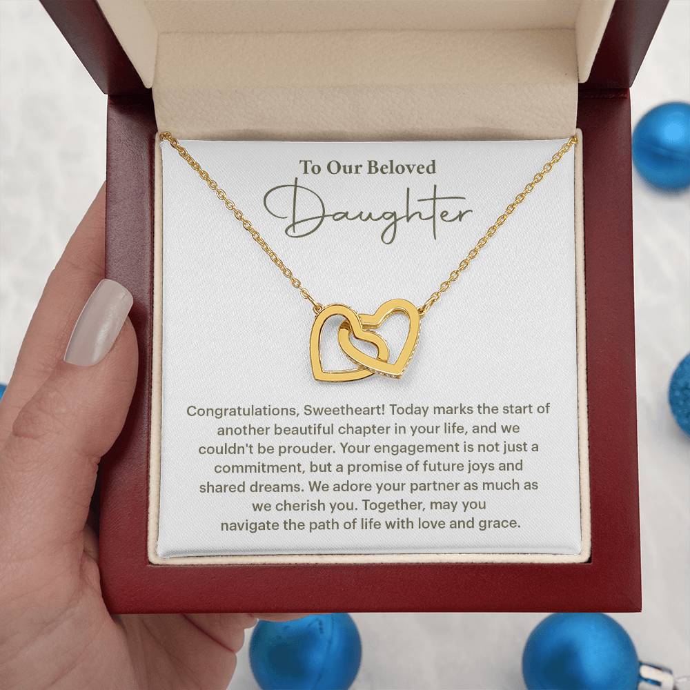 To Our Beloved Daughter Daughter Engagement Necklace Sentimental Gift For Daughter’s Engagement Jewelry Gift For Daughter’s Engagement Daughter’s Special Day Keepsake Daughter Wedding Journey Gift Emotional Gift For Daughter Meaningful Engagement Gift