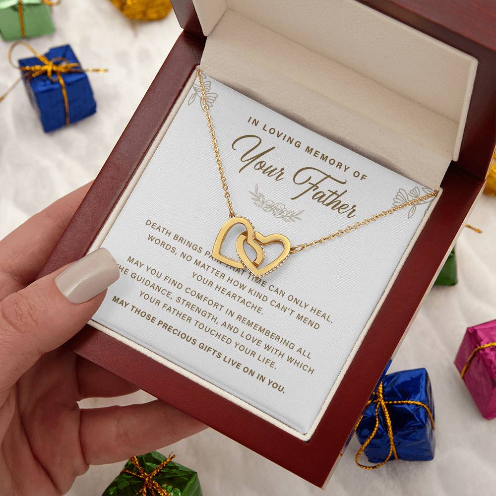 Memorial Necklace Gift for Loss of Father with Message Card