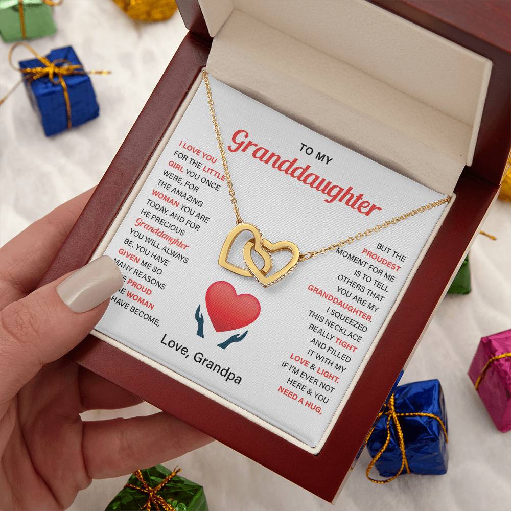 Granddaughter Gift from Grandpa with Heart Necklace