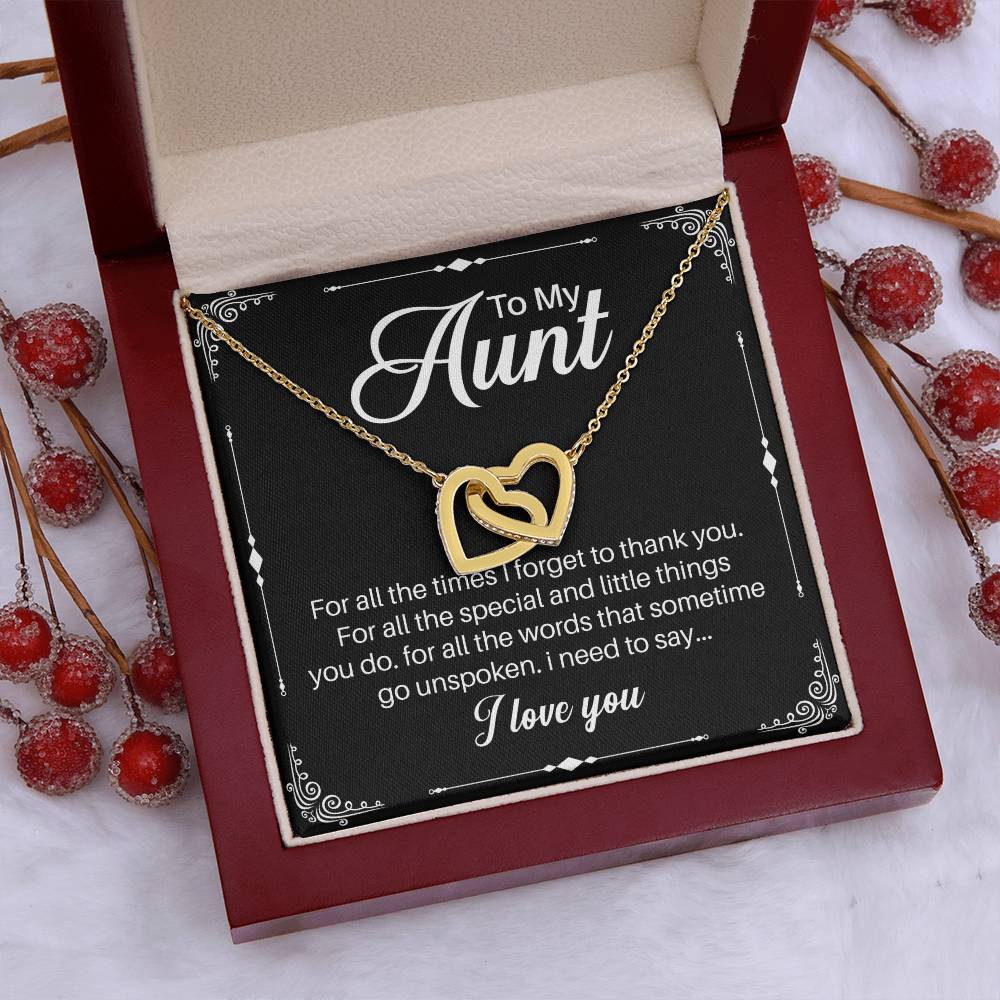 To My Aunt Interlocking Hearts Necklace – Meaningful Gift for Aunt, Appreciation Jewelry, Birthday Gift from Niece or Nephew