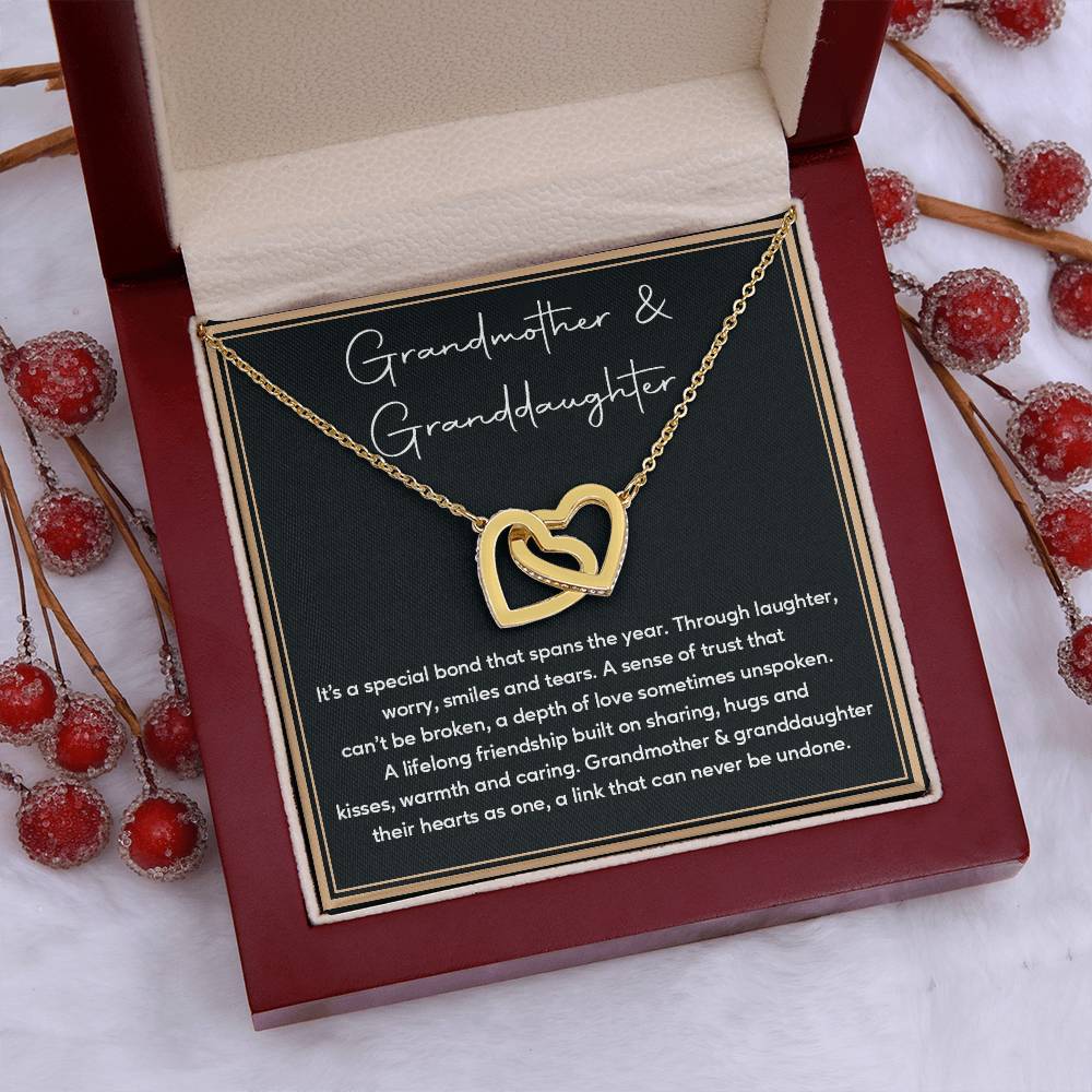 Grandmother and Granddaughter Necklace Gift with Sweet Bond Message
