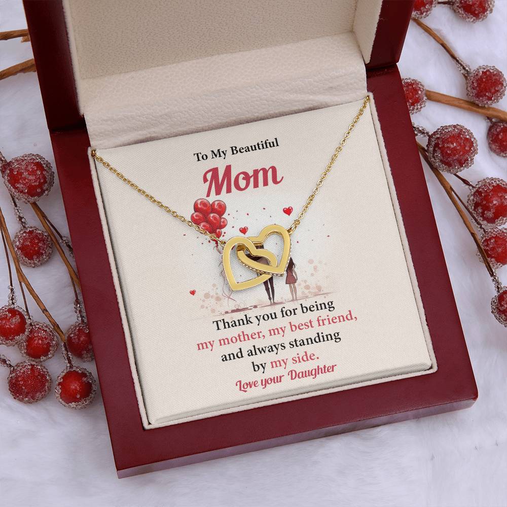 Mom Necklace from Daughter – Gift Box Message Card
