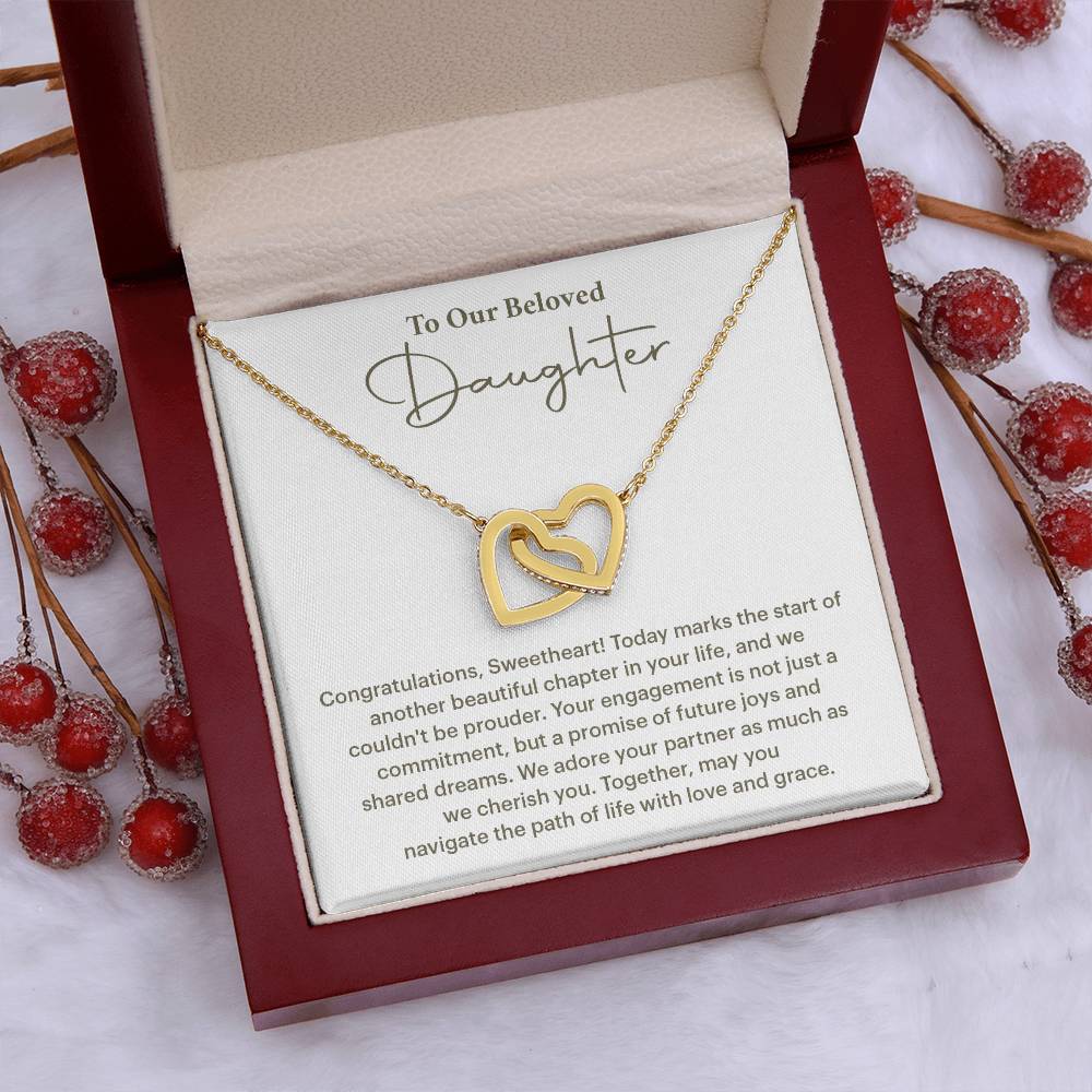 To Our Beloved Daughter Daughter Engagement Necklace Sentimental Gift For Daughter’s Engagement Jewelry Gift For Daughter’s Engagement Daughter’s Special Day Keepsake Daughter Wedding Journey Gift Emotional Gift For Daughter Meaningful Engagement Gift