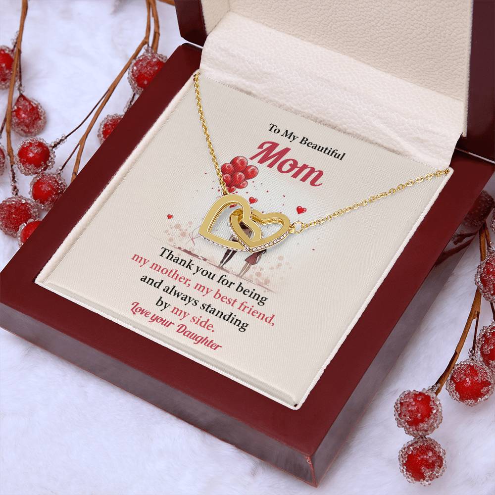 Mom Necklace from Daughter – Gift Box Message Card