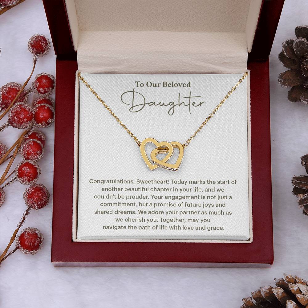 To Our Beloved Daughter Daughter Engagement Necklace Sentimental Gift For Daughter’s Engagement Jewelry Gift For Daughter’s Engagement Daughter’s Special Day Keepsake Daughter Wedding Journey Gift Emotional Gift For Daughter Meaningful Engagement Gift