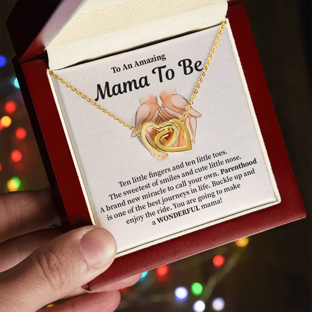 Mama to Be Necklace Gift – Baby Shower Message Card