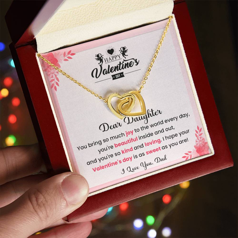 Valentine’s Heart Necklace for Daughter Gift