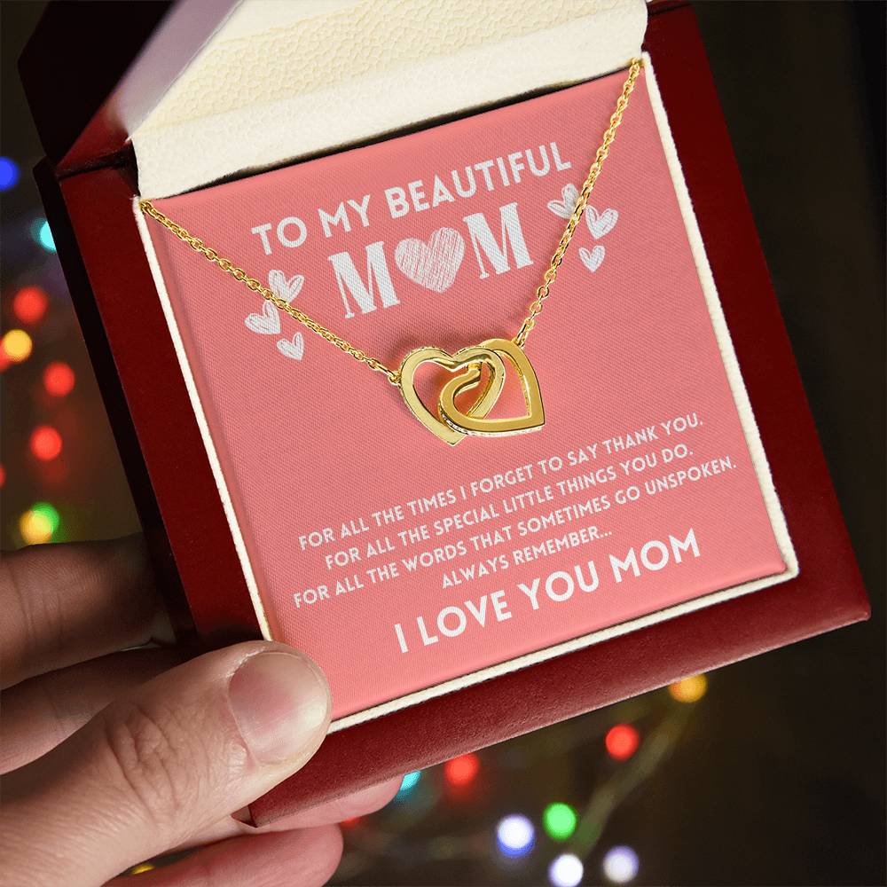 Mom Necklace Gift from Daughter with Love Message