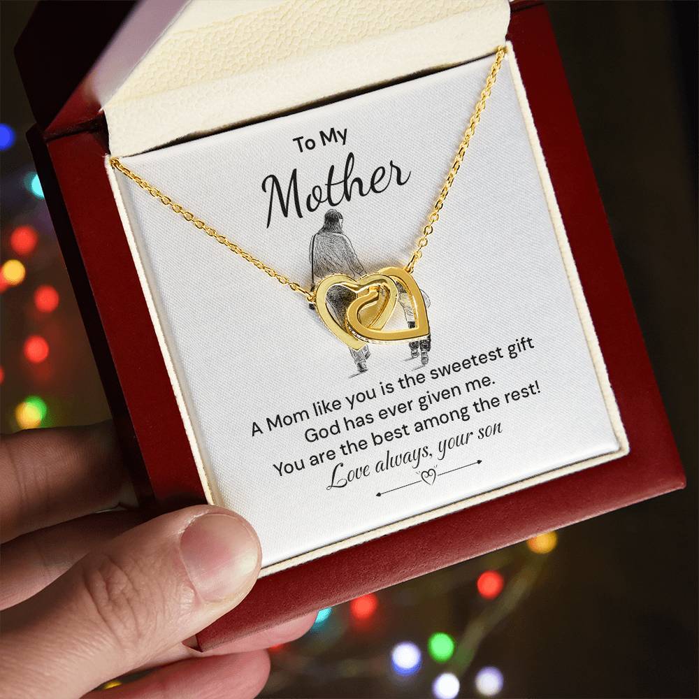 Mother Necklace from Son – Sweet Gift with Message Card