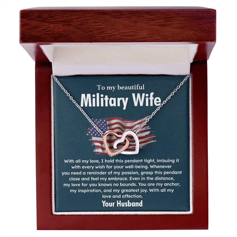 Gift for Military Wife with Patriotic Message Card